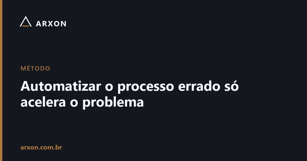 Capa do artigo: Automatizar o processo errado só acelera o problema